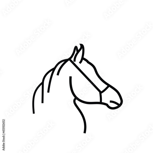 Fototapeta Naklejka Na Ścianę i Meble -  Line Art Horse Icon