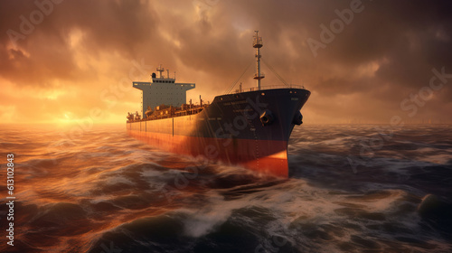 Freightship at Sea