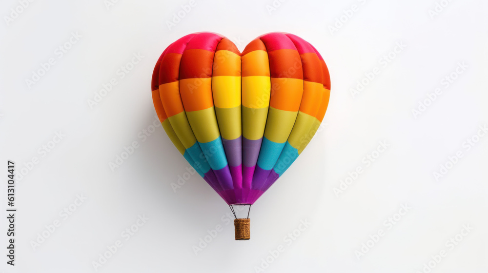 Colorful prinde hot air balloon on isolated white background. Generative Ai Colorful prinde hot air balloon on isolated white background. Generative Ai