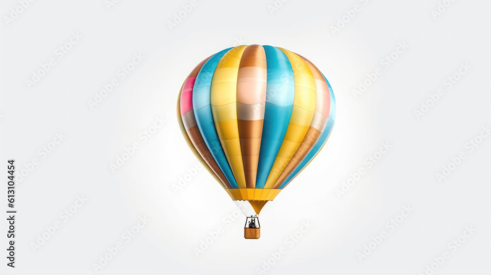 Fototapeta premium beautiful hot air balloon isolated white background. Generative Ai