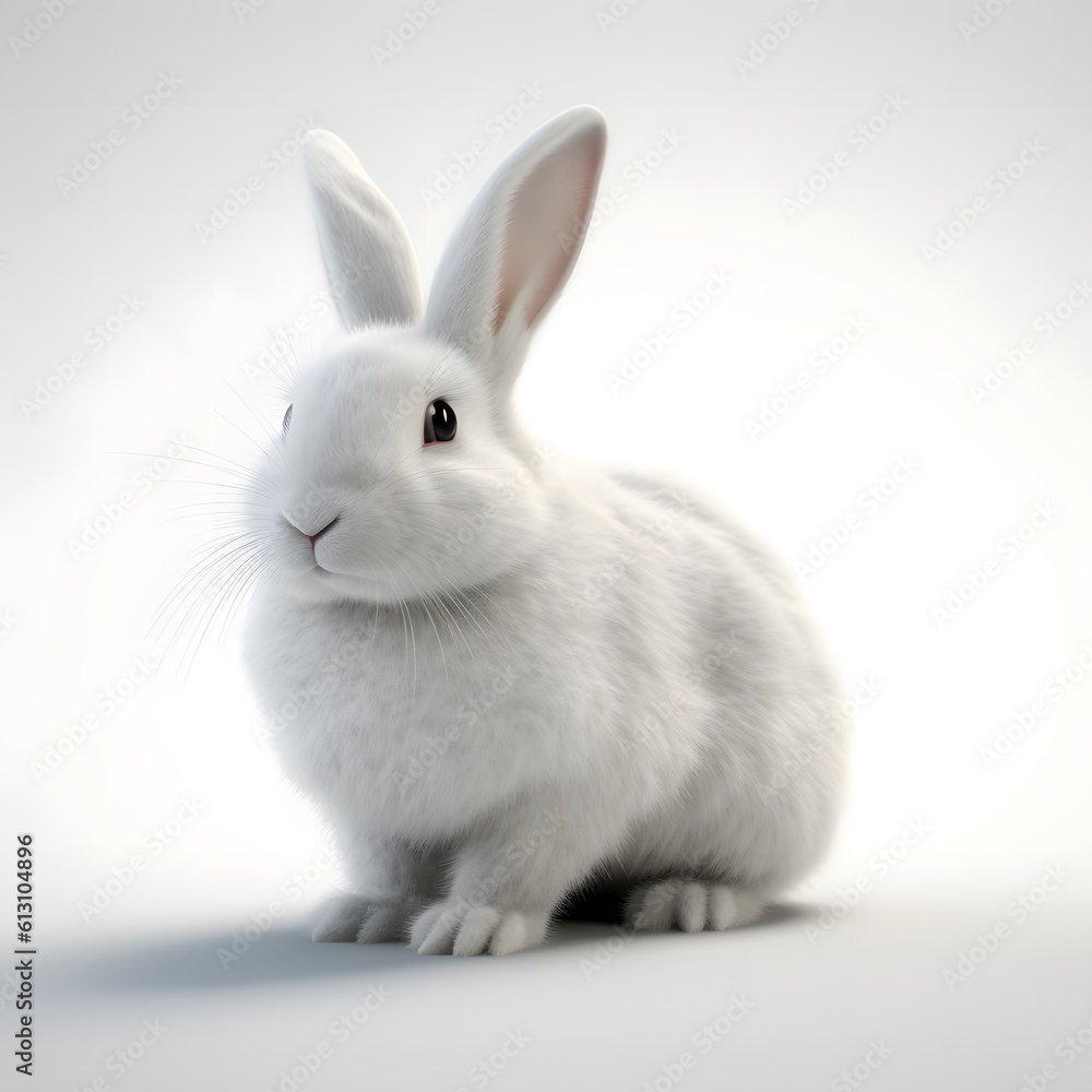 A pure white background image with a colored animal A pure white background image with a colored animal