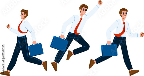 businessman late vector. man person, office job, professional worker, caucasian one, young stress businessman late character. people flat cartoon illustration