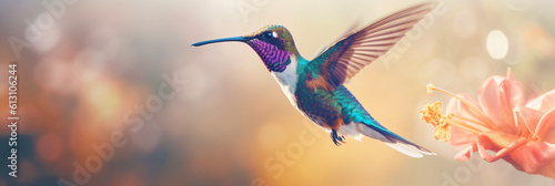 colorful hummingbird flies on a spot © overrust