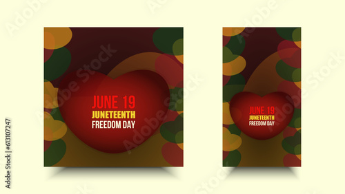 Juneteenth Freedom Day abstract veactor illustration. Geometric social media shape. Vector background for ads, poster, card, banner. june 19