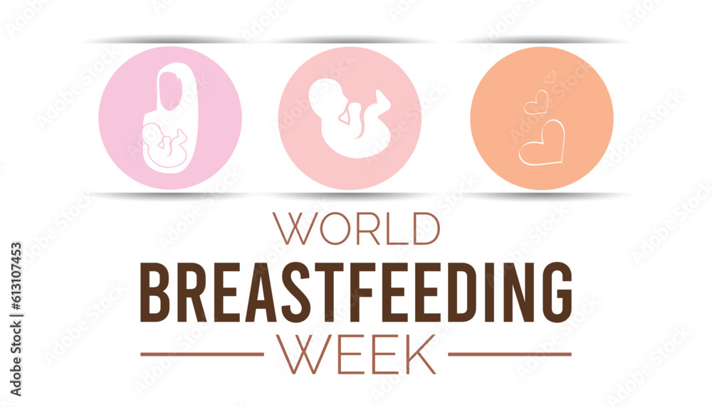 World Breast feeding Week vector icon illustration.banner design template Vector  background design.