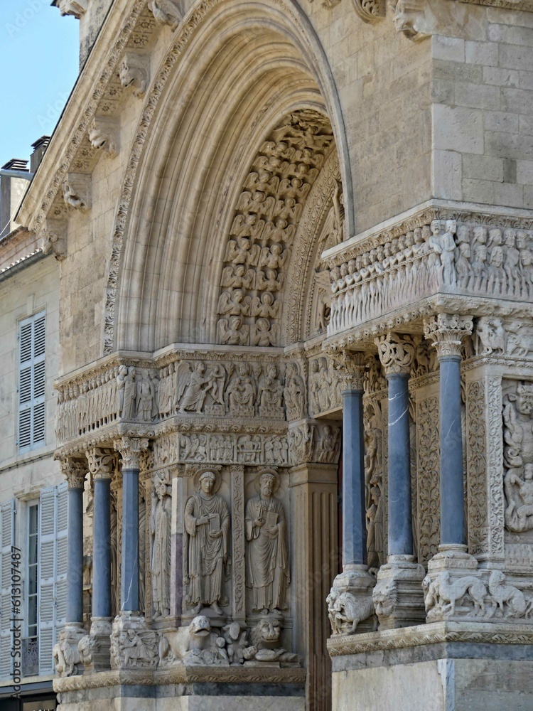 Arles, May 2023 : Visit the beautiful city of Arles en Provence - Historical city with its arena and ancient theater - View on the city