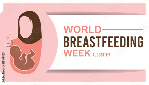 World Breast feeding Week vector icon illustration.banner design template Vector  background design.
