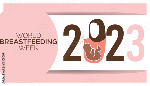 World Breast feeding Week vector icon illustration.banner design template Vector  background design.