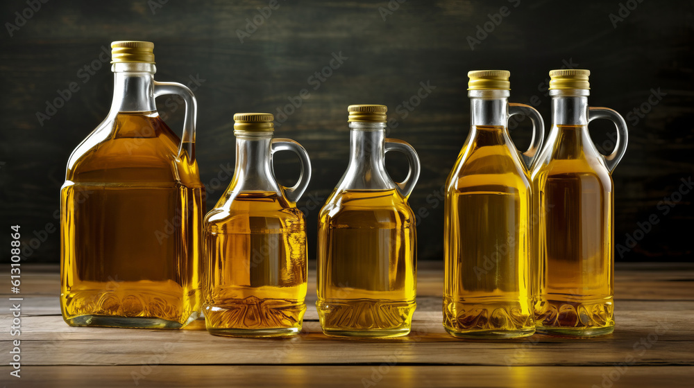 Different sized bottles of cooking oil Different sized bottles of cooking oil