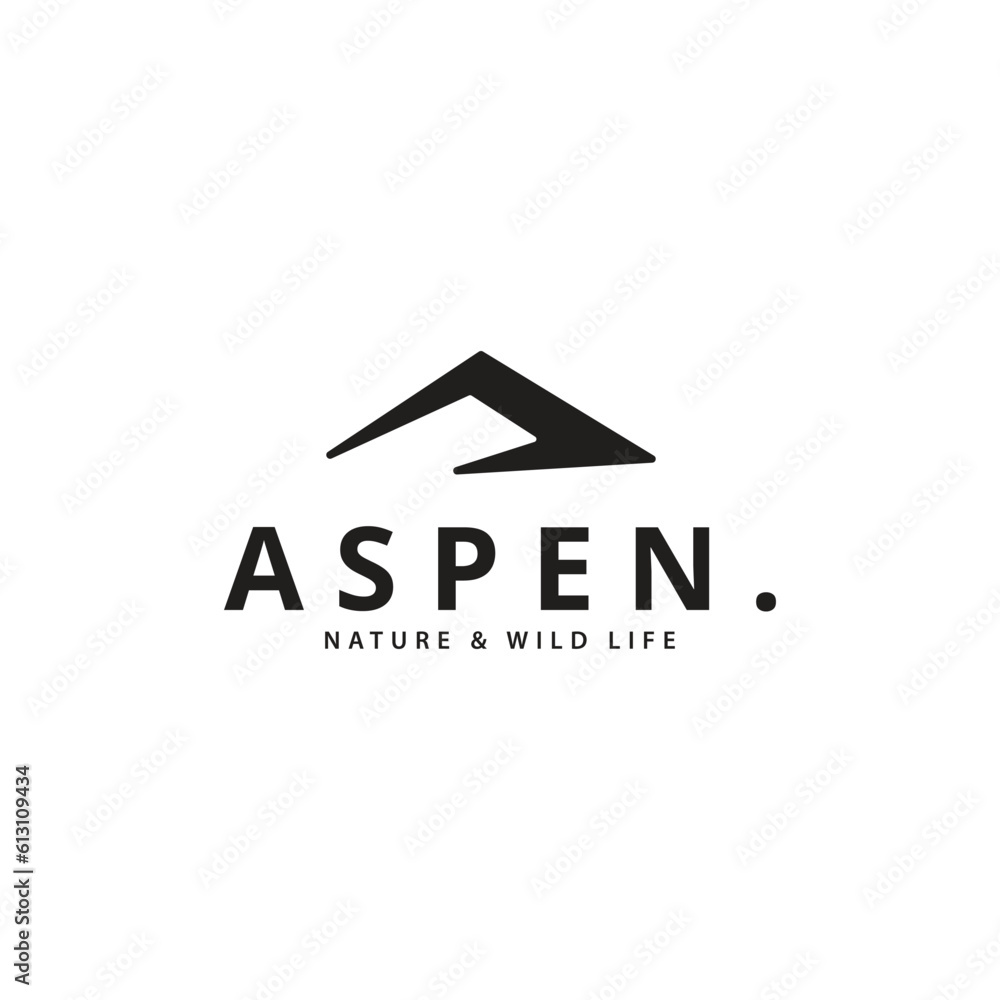 simple aspen mountain sign logo business vector design template. modern