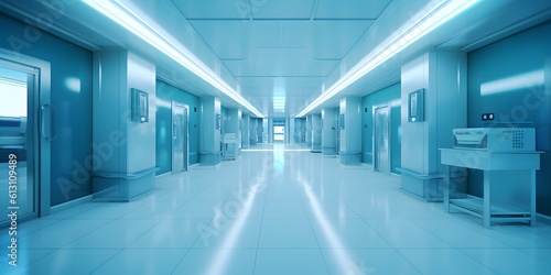 Blurred interior of hospital - abstract medical background