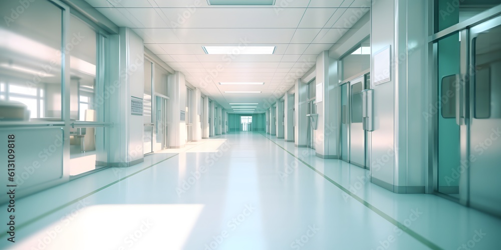 Blurred interior of hospital - abstract medical background Blurred interior of hospital - abstract medical background