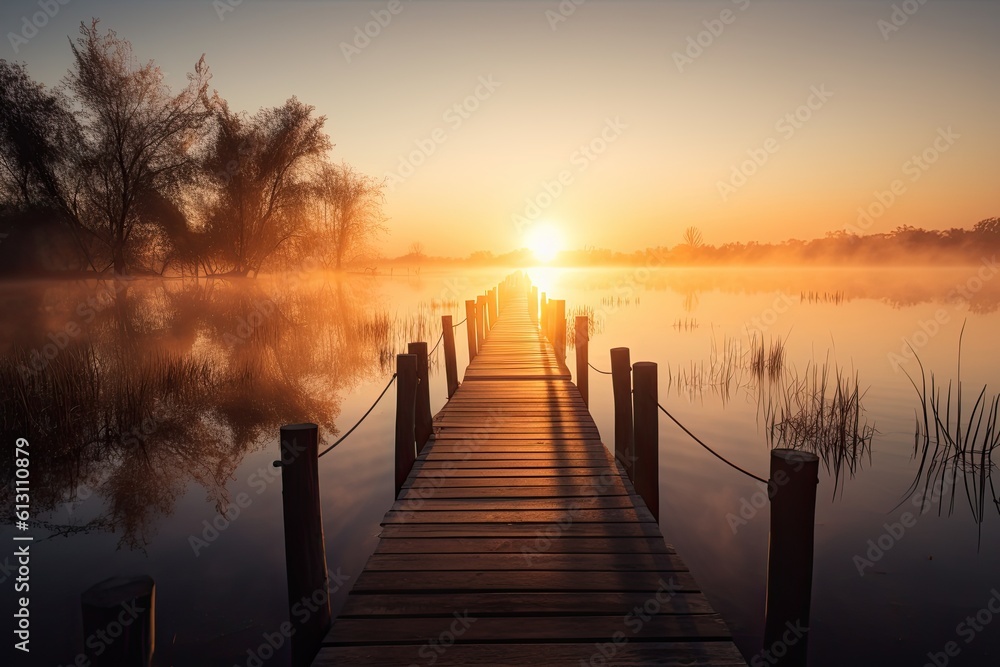 Fototapeta premium Sunrise over the lake