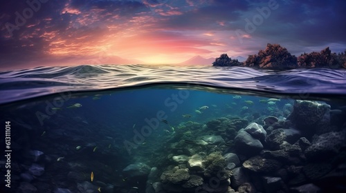 twilight over the world photography of ocean water with light reflected on the surface © EnelEva