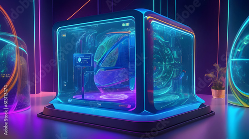 A mesmerizing holographic interface showcasing futuristic technology. Genereted AI