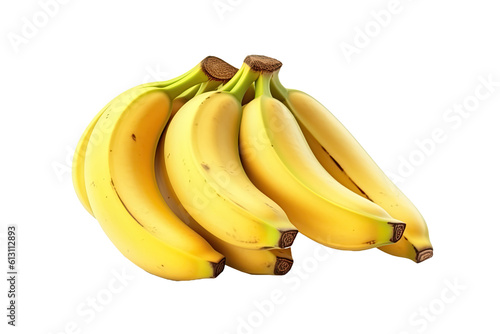 banana fruits with yellow skin, generative ai