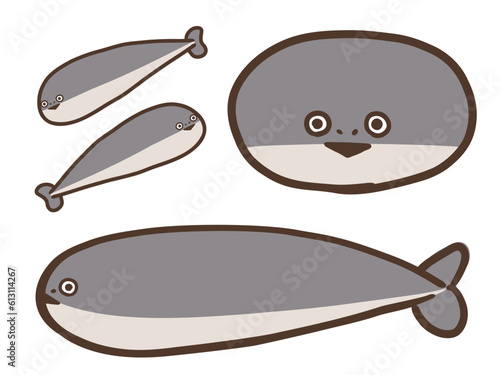 かわいいサカバンバスピスの復元模型セット／手書きイラスト素材