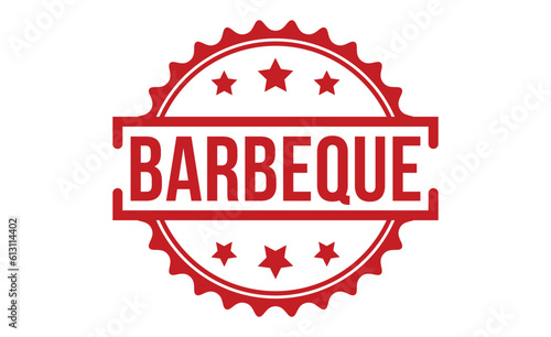 Barbeque Red Rubber Stamp vector design.
