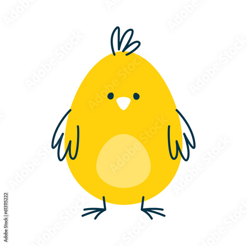 Chicken animal oval shape geometry math character with funny face, isolated simple mathematics personage. Vector chick bird geometry shape