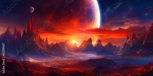 landscape of an alien planet in a universe
