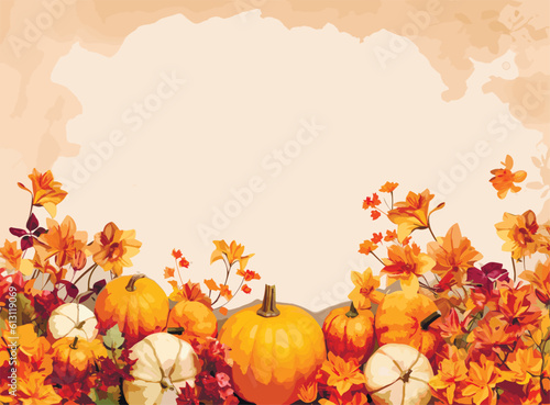 Seamless pattern with many abstract autumn colors. Beautiful floral background for invitations. To decorate wallpaper or fabric in vintage style. Flower painting. Vector illustration.