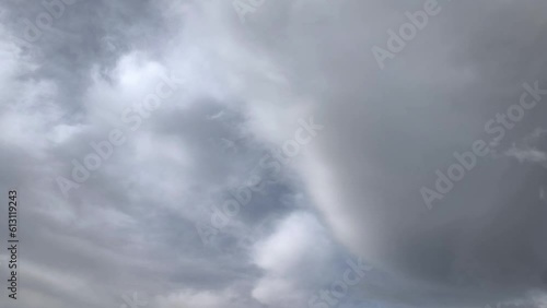 Clouds in the morning, time lapse. Motion. Abstract clouds photo