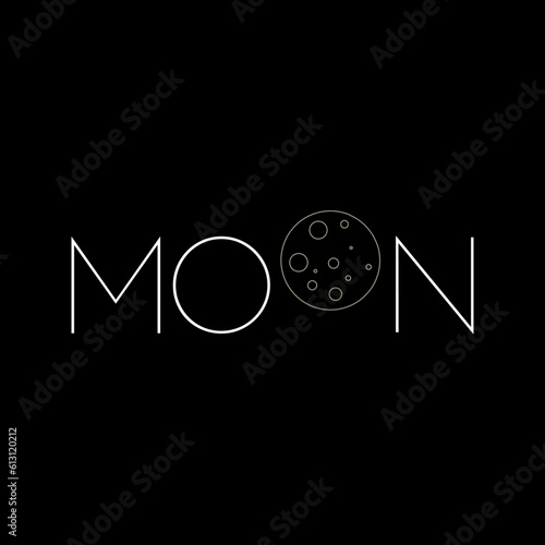 Moon conceptual creative typography, motivational poster design banner.