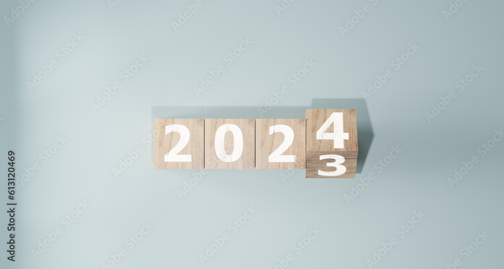 Countdown to 2024. Loading year from 2023 to 2024. New year start