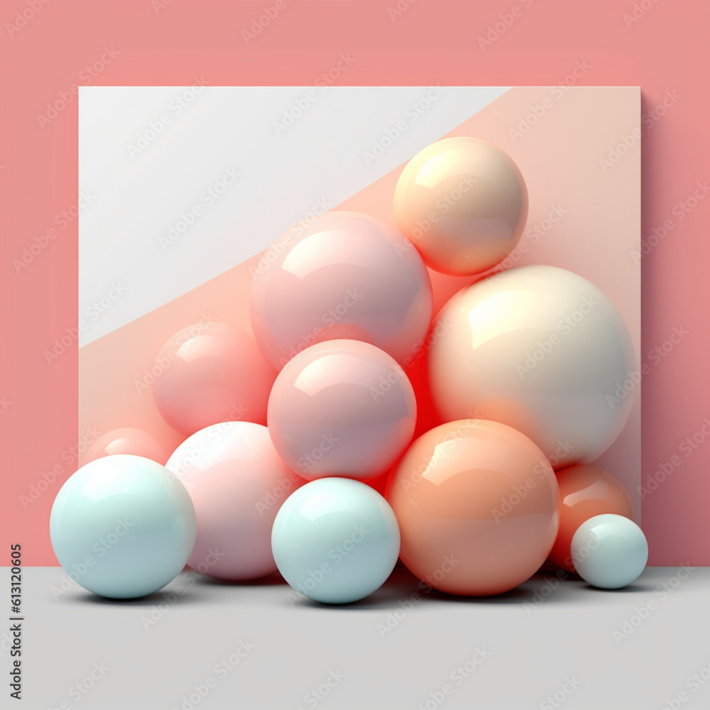 Balls background texture pattern minimal. Pastel sphere abstract with Generative Ai. Balls background texture pattern minimal. Pastel sphere abstract with Generative Ai.