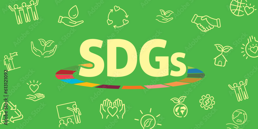 Naklejka premium SDGs goals image illustration vector