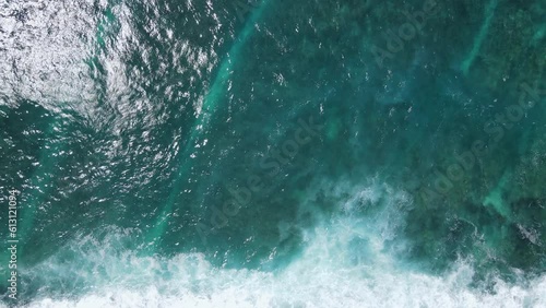 Wallpaper Mural Aerial view of big turquoise waves of Indian ocean in Maldives. Exotic tropical landscape from above. Summer holiday or vacation travel concepts. 4K footage drone video Torontodigital.ca