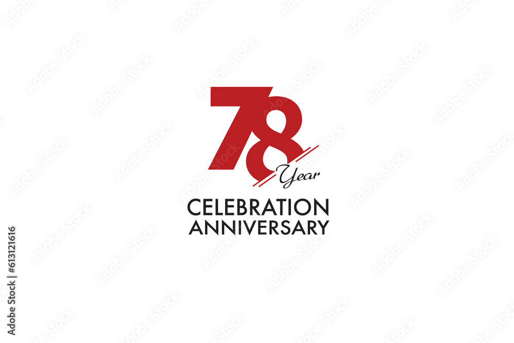 78th, 78 years, 78 year anniversary with red color isolated on white background, vector design for celebration vector 78th, 78 years, 78 year anniversary with red color isolated on white background, vector design for celebration vector