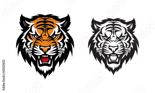 Head of Tiger esports logo, tattoo, symbol, icon, vector illustration