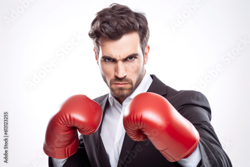 Illustration of young male with boxing gloves