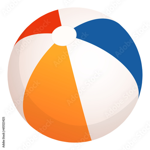 Colorful inflatable beach ball isolated