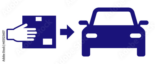 Curbside pickup sign with icons