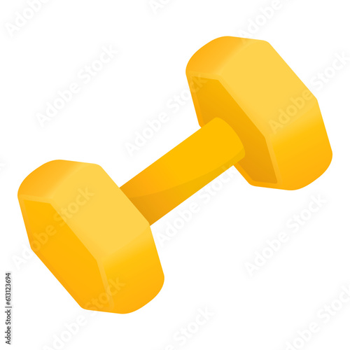 Yellow dumbbells for phyisical exercise
