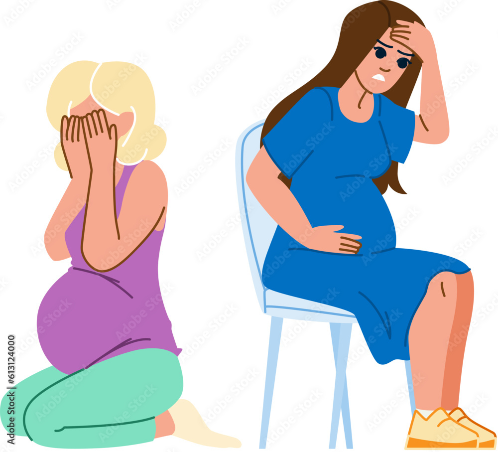 stress pregnancy vector. woman pain, tired sad, headache mother, problem trouble, bad belly stress pregnancy character. people flat cartoon illustration stress pregnancy vector. woman pain, tired sad, headache mother, problem trouble, bad belly stress pregnancy character. people flat cartoon illustration