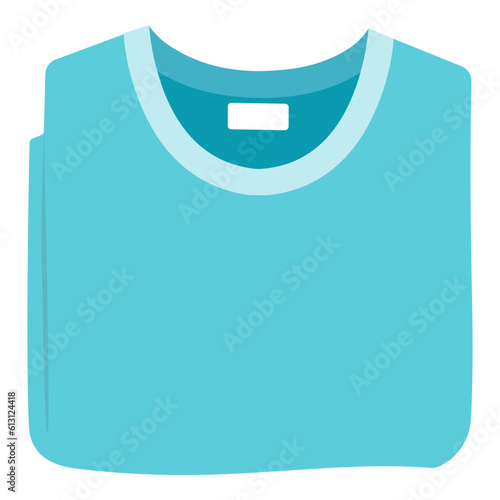 Folded unisex cotton t-shirt isolated