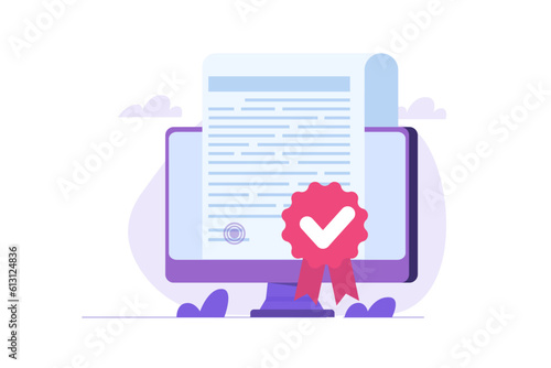 Stamping licensed icon. Certification license concept. Vector illustration.