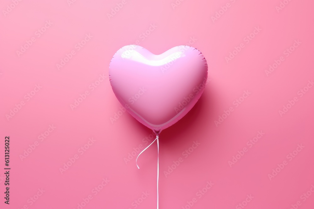 Pink Heart Shaped Birthday Balloon on Pink Background | Celebration party balloon for girls | valentines balloon