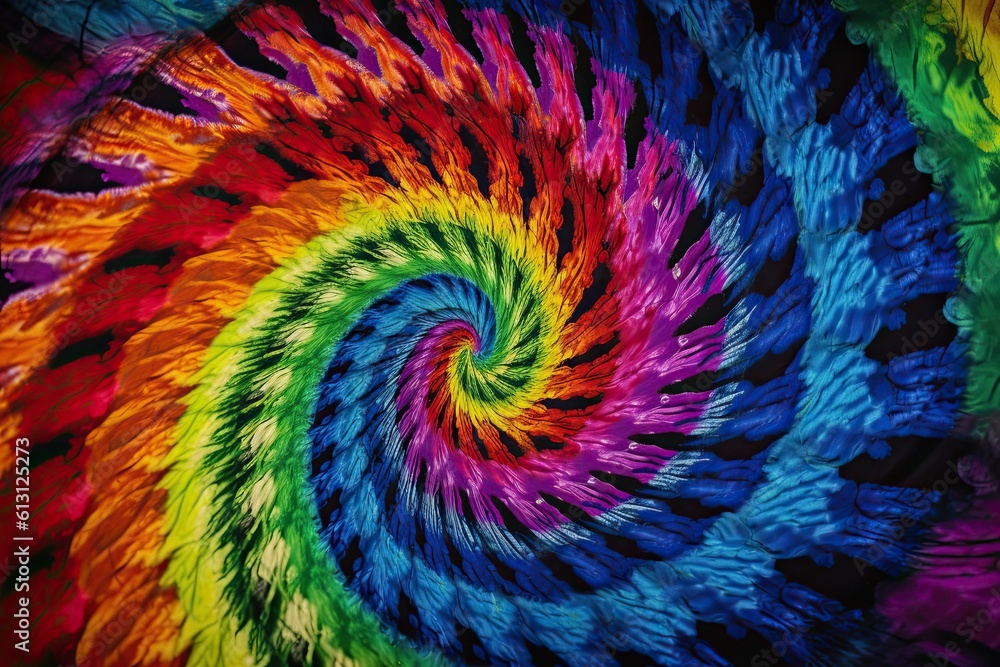 Spiral pattern background in the style of esoteric symbolism and vibrant colors. Generative AI
