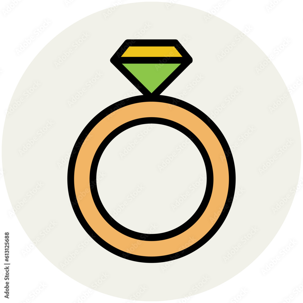 Premium flat rounded icon of ring Premium flat rounded icon of ring