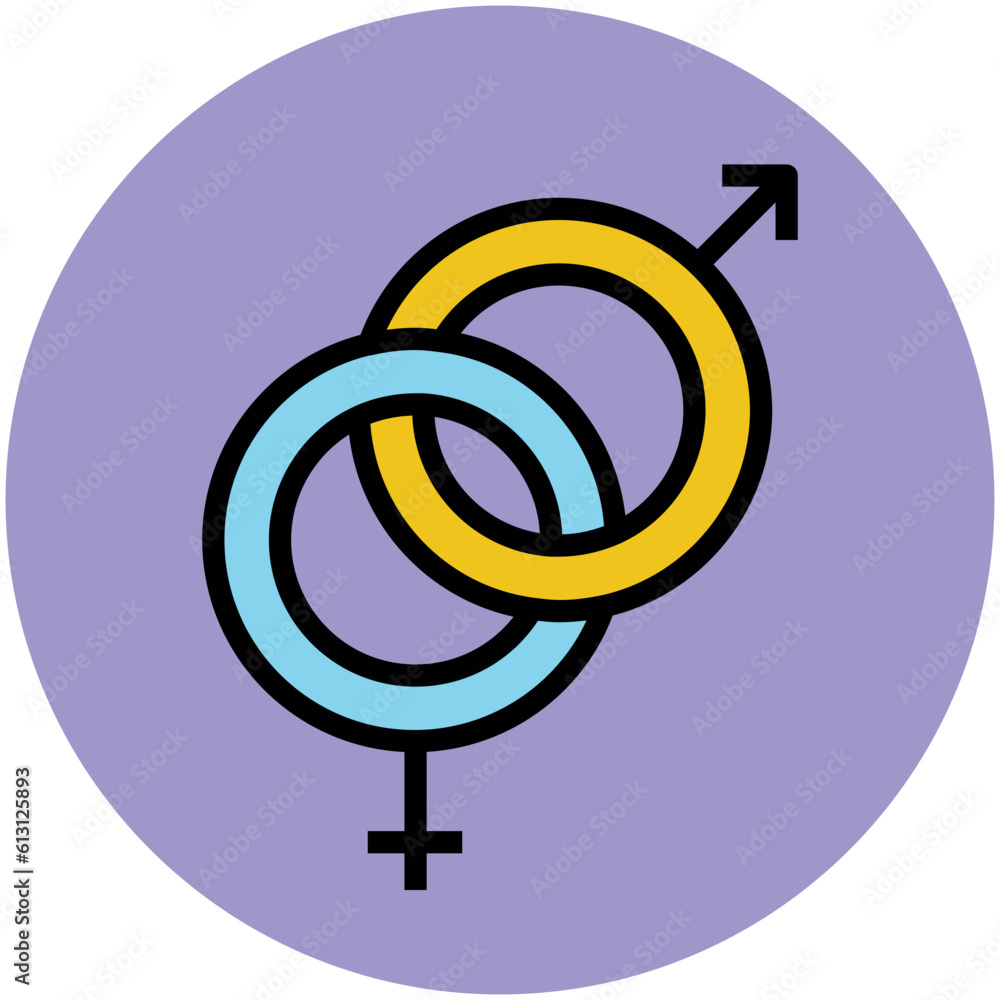 Premium flat rounded icon of genders Premium flat rounded icon of genders