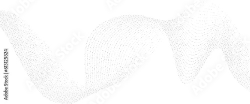 Abstract digital wave of particles. Network connection structure. Dotted halftone waves. 