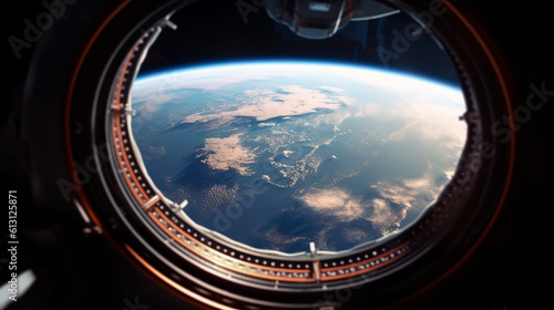 Planet Earth as viewed through the windows of a space shuttle.