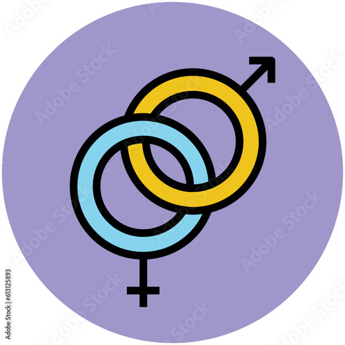 Premium flat rounded icon of genders