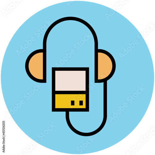 A customizable flat icon of music player 