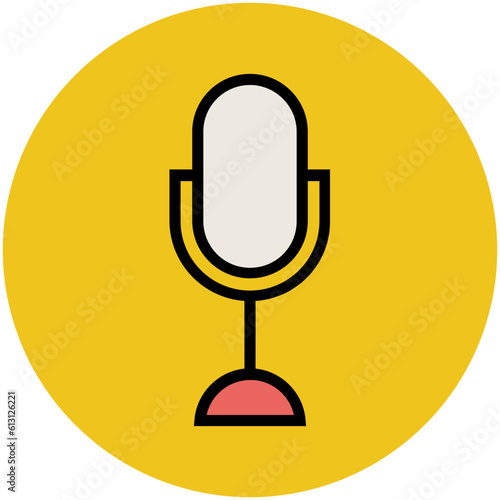 Premium flat rounded icon of music 