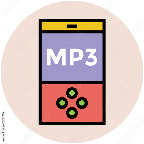 Premium flat rounded icon of music 